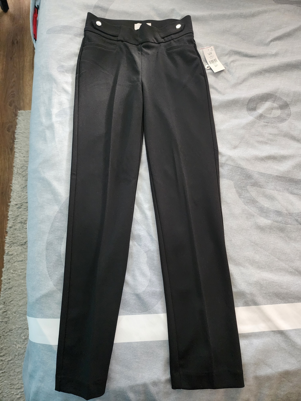 Suzy Shier Black Women's Straight-Leg Dress Pants
